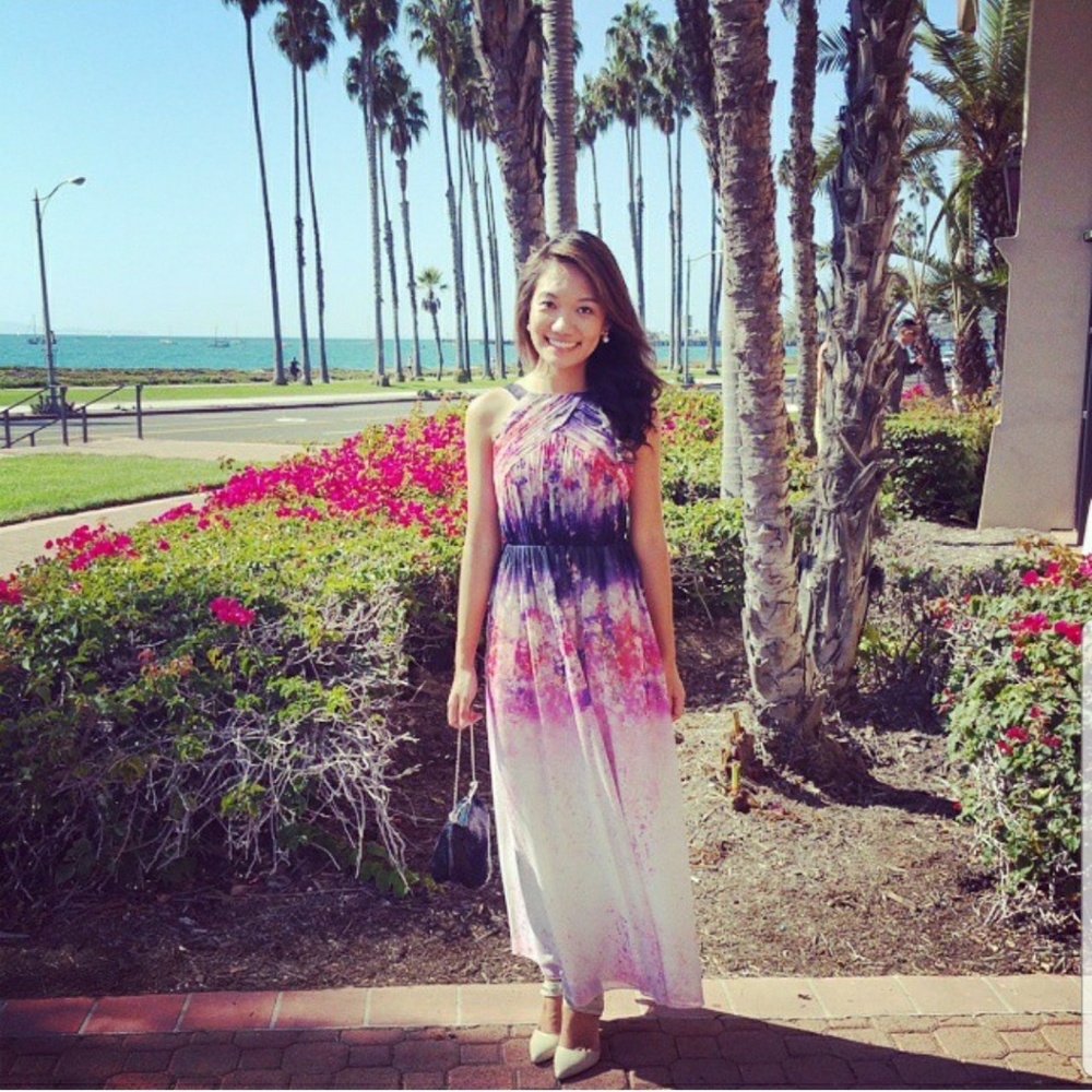 Little Mistress Ombre Floral Print Maxi